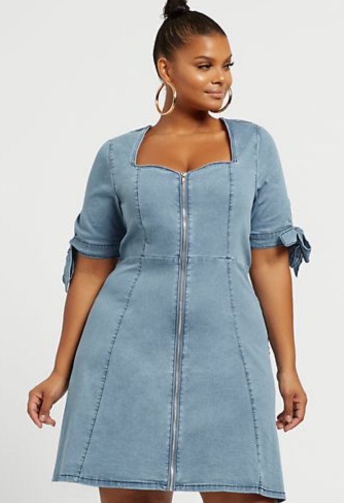 Fashion to Figure Blue Denim Midi Dress